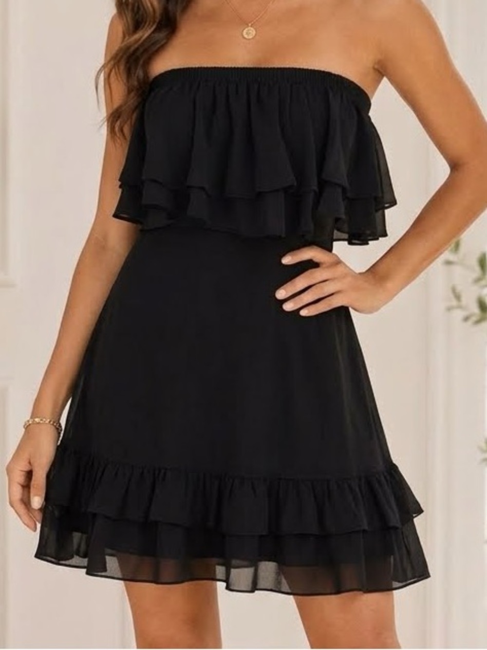 Sam Edelman Black Off The Shoulder Classic Swing Dress